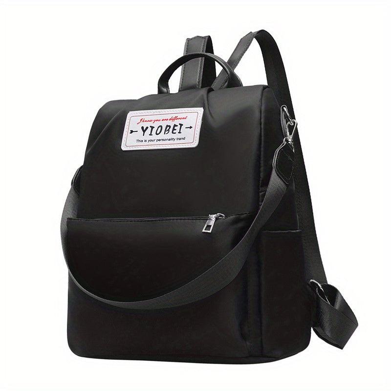Letter Patch Decor Backpack Purse Two way Shoulder Bag
