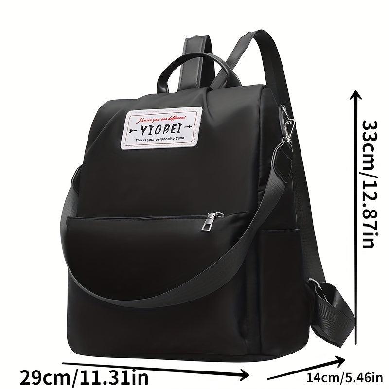 Letter Patch Decor Backpack Purse Two way Shoulder Bag