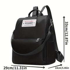 Letter Patch Decor Backpack Purse Two way Shoulder Bag