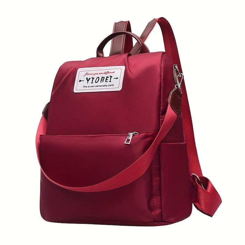 Letter Patch Decor Backpack Purse Two way Shoulder Bag
