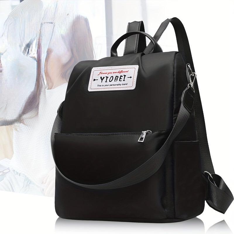 Letter Patch Decor Backpack Purse Two way Shoulder Bag