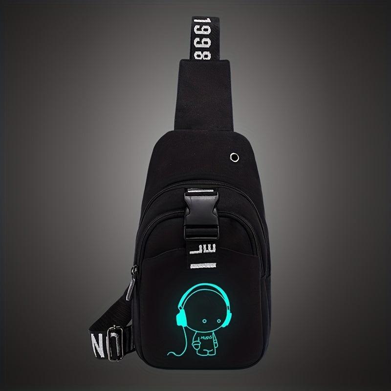 Canvas Crossbody Bag Men's Chest Backpack Sports Shoulder Bag