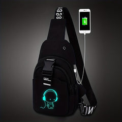 Canvas Crossbody Bag Men's Chest Backpack Sports Shoulder Bag