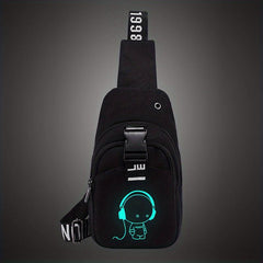 Canvas Crossbody Bag Men's Chest Backpack Sports Shoulder Bag