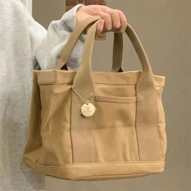 Canvas Commuter Student Lunch Tote Bag Wristlet Casual Clutch Shopping Bag