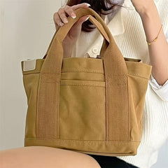 Canvas Commuter Student Lunch Tote Bag Wristlet Casual Clutch Shopping Bag