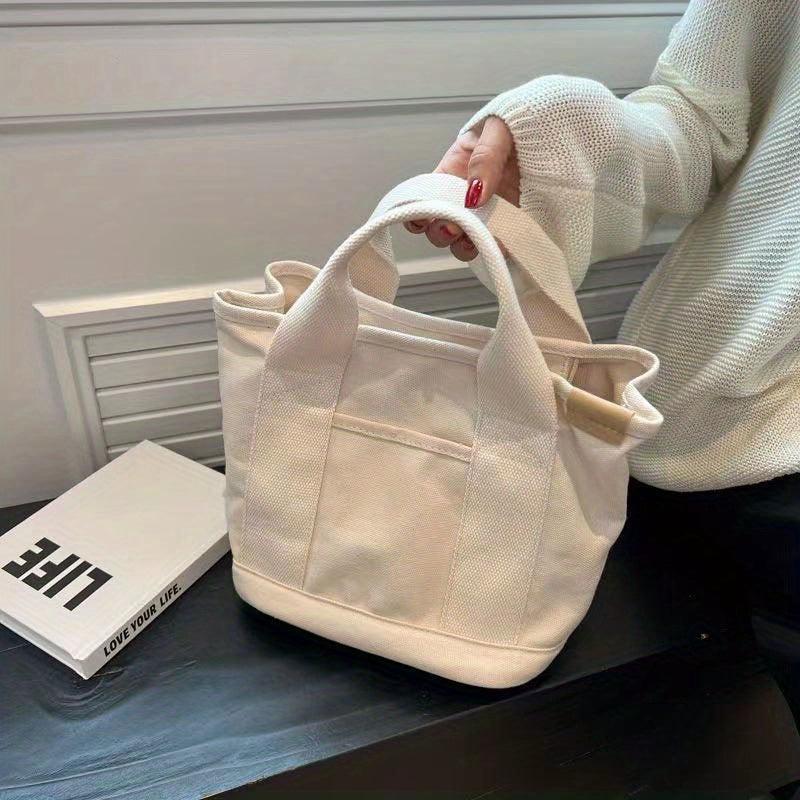 Canvas Commuter Student Lunch Tote Bag Wristlet Casual Clutch Shopping Bag