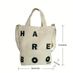 Casual Alphabet Shoulder Bag Outdoor Tote Canvas Bag
