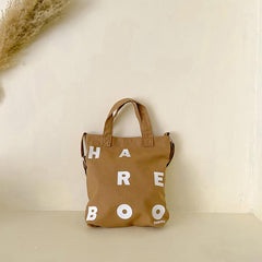 Casual Alphabet Shoulder Bag Outdoor Tote Canvas Bag