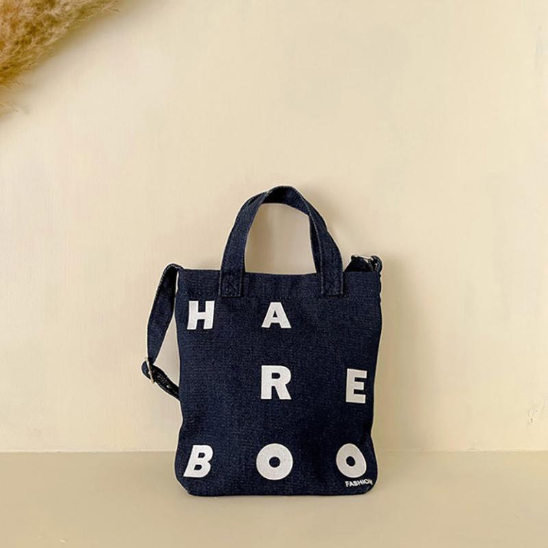 Casual Alphabet Shoulder Bag Outdoor Tote Canvas Bag