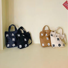 Casual Alphabet Shoulder Bag Outdoor Tote Canvas Bag