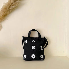 Casual Alphabet Shoulder Bag Outdoor Tote Canvas Bag