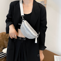 Personality Chain Crossbody Bag with Crystals