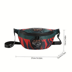 Casual Block Tiger Pattern Waist Bag Chest Bag Travel Sports Waist Bag