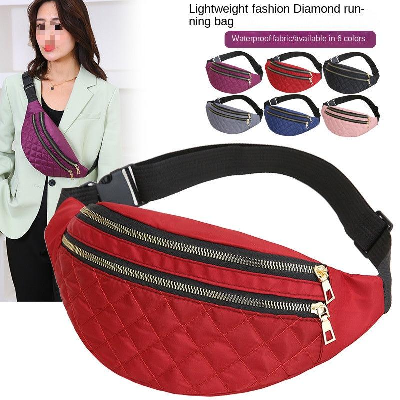Argyle Waist Bag Women's Fanny Bag Outdoor Sports Chest Bag