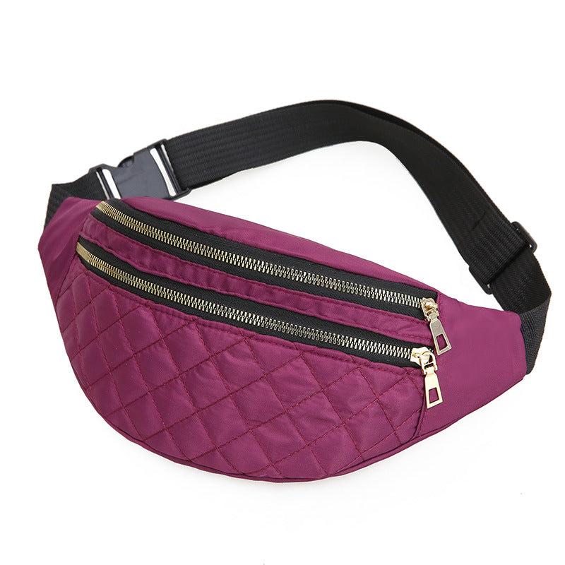 Argyle Waist Bag Women's Fanny Bag Outdoor Sports Chest Bag