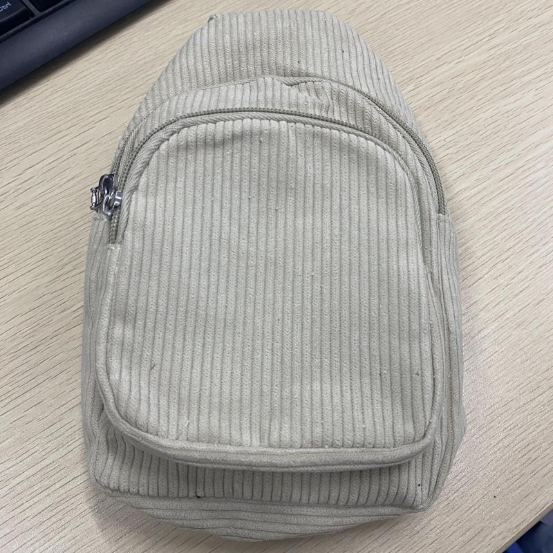 Soft Corduroy Crossbody Chest Bag with Adjustable Strap