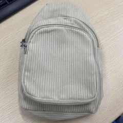 Soft Corduroy Crossbody Chest Bag with Adjustable Strap