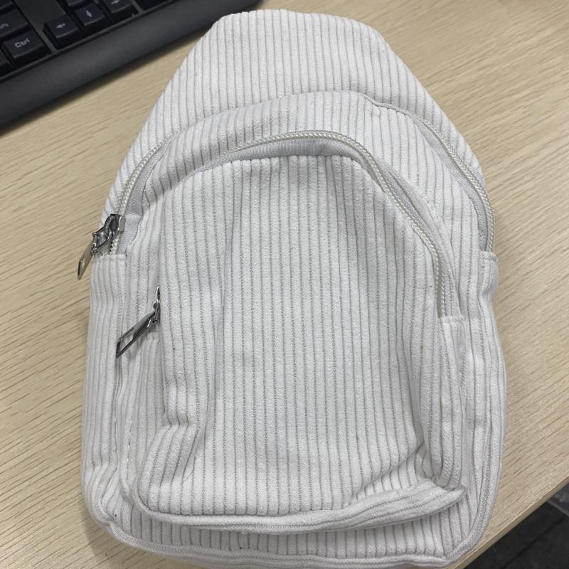 Soft Corduroy Crossbody Chest Bag with Adjustable Strap