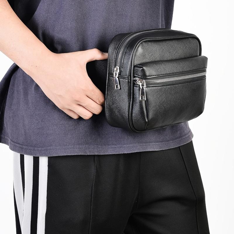 Men's Waist Bag Multifunctional Storage Casual Messenger Bag Sports Coin Purse