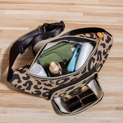 Plaid Leopard Print Outdoor Sports Bag