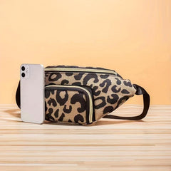 Plaid Leopard Print Outdoor Sports Bag