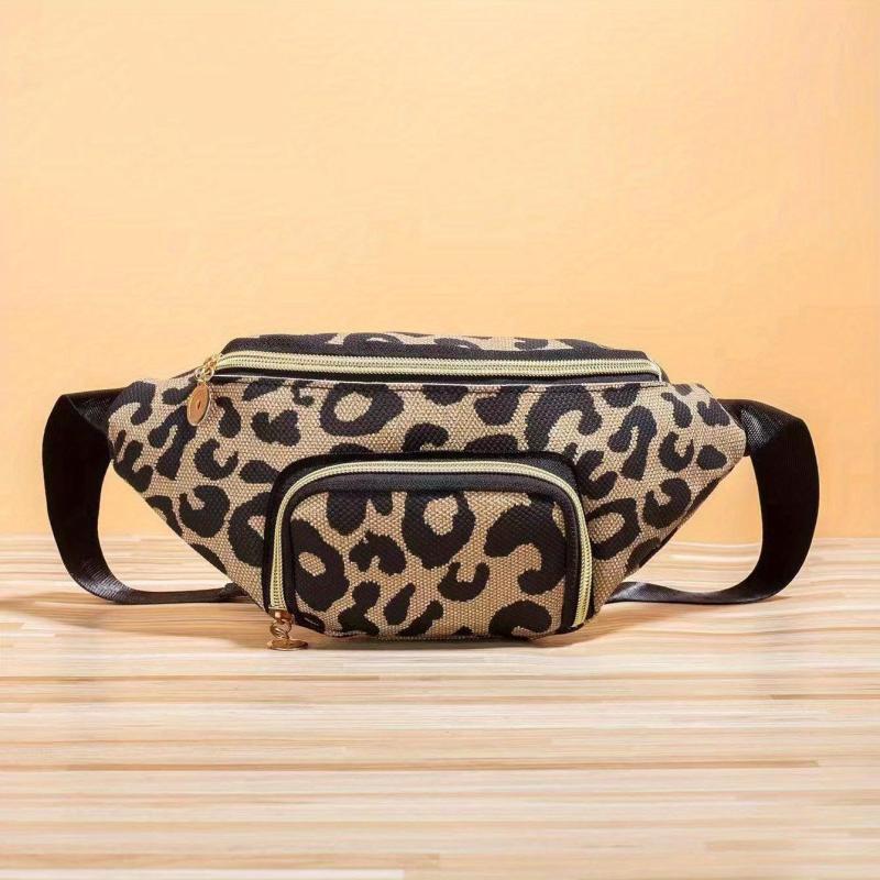 Plaid Leopard Print Outdoor Sports Bag
