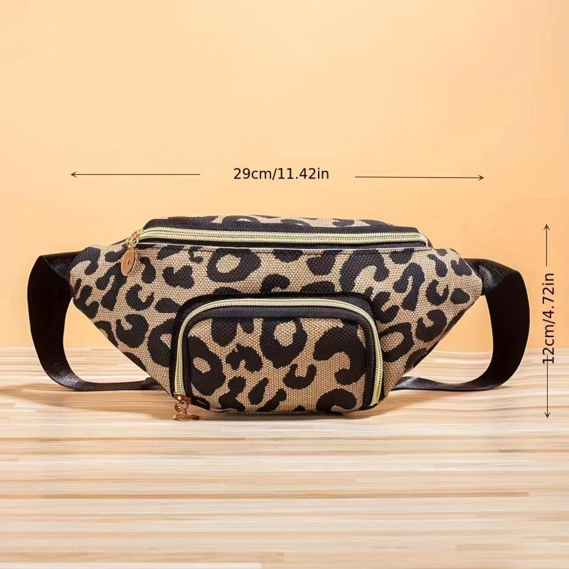 Plaid Leopard Print Outdoor Sports Bag