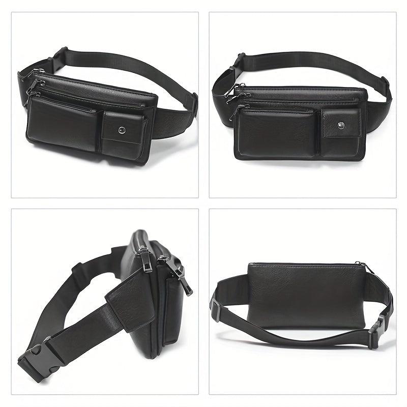 Faux Leather Waist Pack Fanny Bag For Men Women Hip Bum Belt Purse