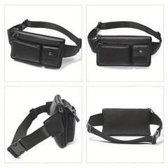 Faux Leather Waist Pack Fanny Bag For Men Women Hip Bum Belt Purse