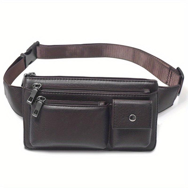 Faux Leather Waist Pack Fanny Bag For Men Women Hip Bum Belt Purse