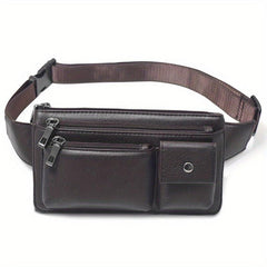 Faux Leather Waist Pack Fanny Bag For Men Women Hip Bum Belt Purse