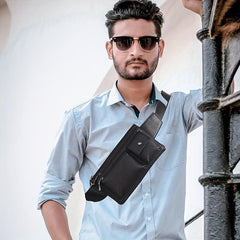 Faux Leather Waist Pack Fanny Bag For Men Women Hip Bum Belt Purse
