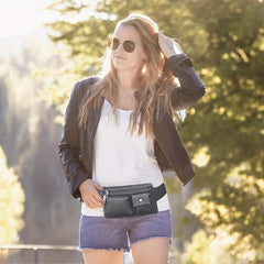 Faux Leather Waist Pack Fanny Bag For Men Women Hip Bum Belt Purse