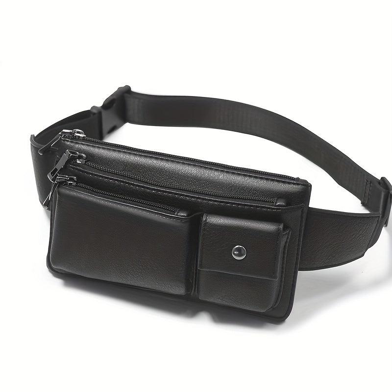 Faux Leather Waist Pack Fanny Bag For Men Women Hip Bum Belt Purse