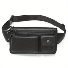 Faux Leather Waist Pack Fanny Bag For Men Women Hip Bum Belt Purse