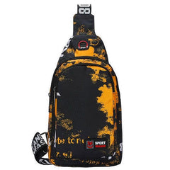 Men's Chest Bag Casual Canvas Bag Crossbody Bag With Headphone Hole