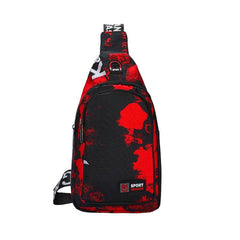 Men's Chest Bag Casual Canvas Bag Crossbody Bag With Headphone Hole