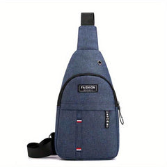 Men's Crossbody Bag with Earphone Hole for Sports Travel Lightweight Messenger