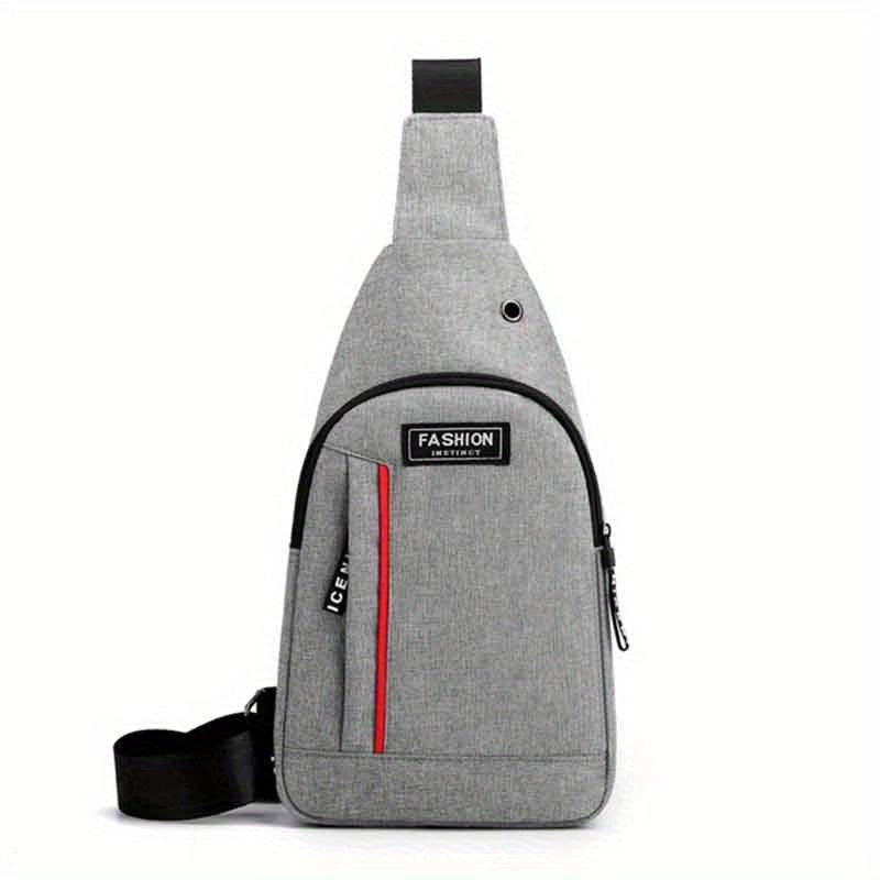 Men's Crossbody Bag with Earphone Hole for Sports Travel Lightweight Messenger