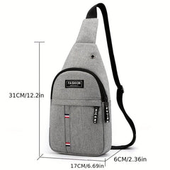 Men's Crossbody Bag with Earphone Hole for Sports Travel Lightweight Messenger