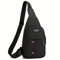 Men's Crossbody Bag with Earphone Hole for Sports Travel Lightweight Messenger