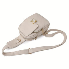 Casual PU Leather Chest Bag Large Capacity Rabbit Decor Shoulder Bag