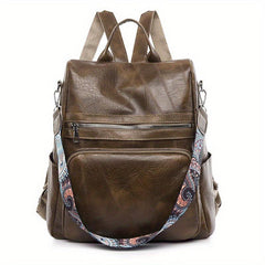 Vintage Zipper Backpack Classic All Match Rucksack for Travel