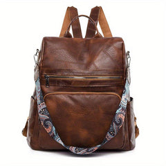 Vintage Zipper Backpack Classic All Match Rucksack for Travel