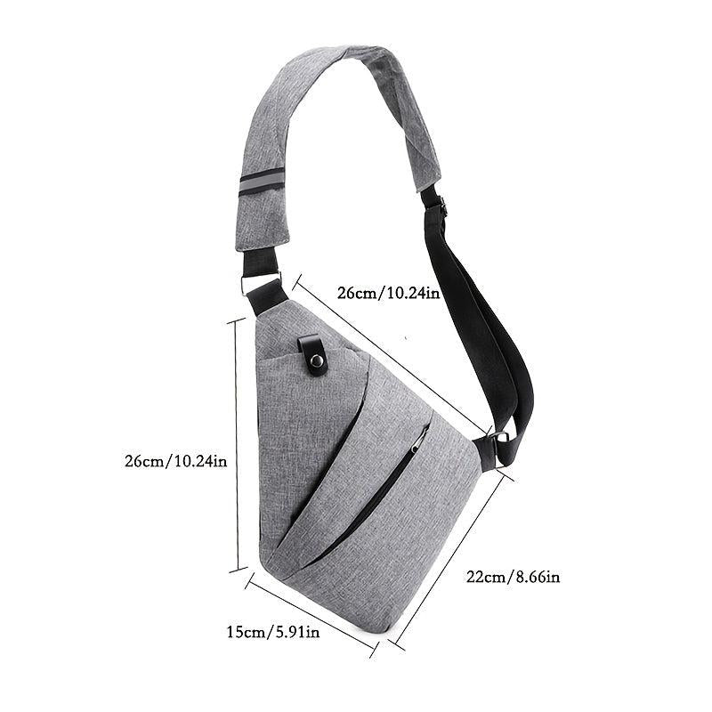 Men's Sports Checkered Shoulder Bag Casual Outdoor Chest Bag