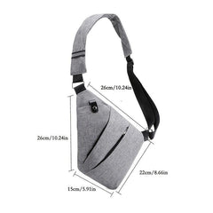 Men's Sports Checkered Shoulder Bag Casual Outdoor Chest Bag