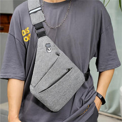 Men's Sports Checkered Shoulder Bag Casual Outdoor Chest Bag