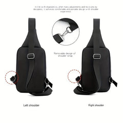 Men's Chest Bag Shoulder Messenger Bag USB Charging Casual Waterproof Backpack
