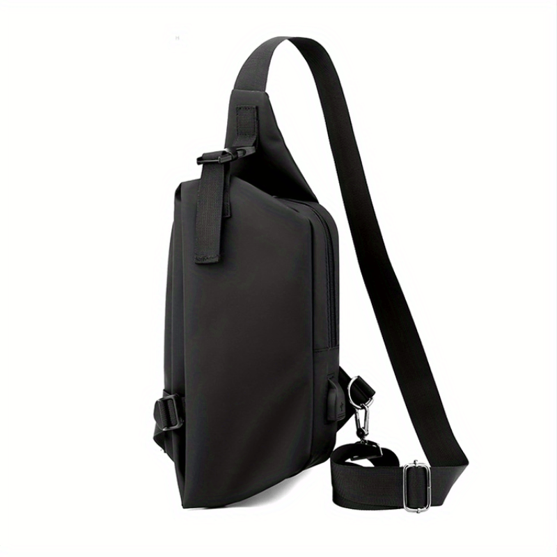 Men's Chest Bag Shoulder Messenger Bag USB Charging Casual Waterproof Backpack